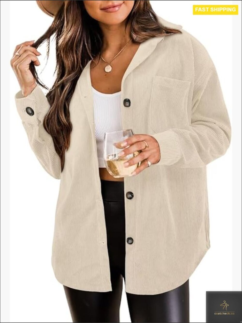 Long Sleeve Button Down Shacket Jacket Casual Oversized Layering Tops Blouse